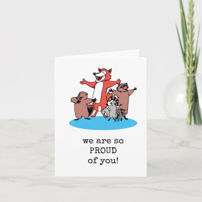 Wir sind so stolz auf Sie, Glückwunsch, Erfolgskar Karte (Vorderseite)