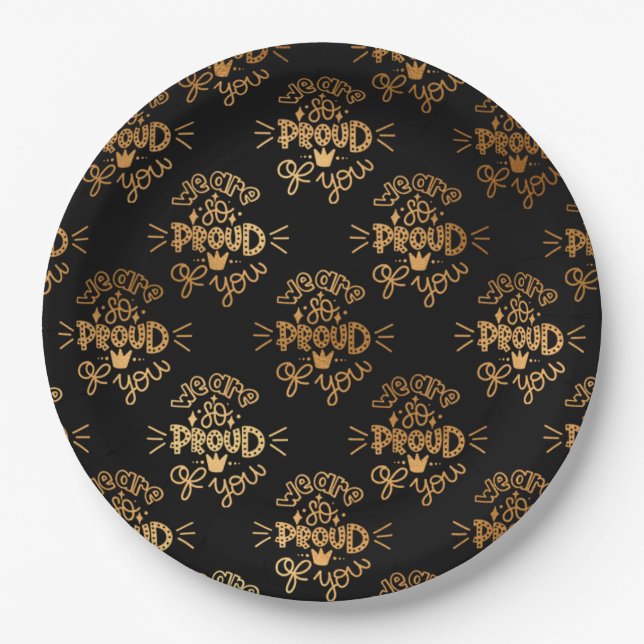 Wir sind so stolz auf Sie Pappteller (Vorderseite)