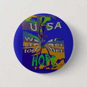 Wir sind stärker zusammen lustig USA Hope Muster d Button