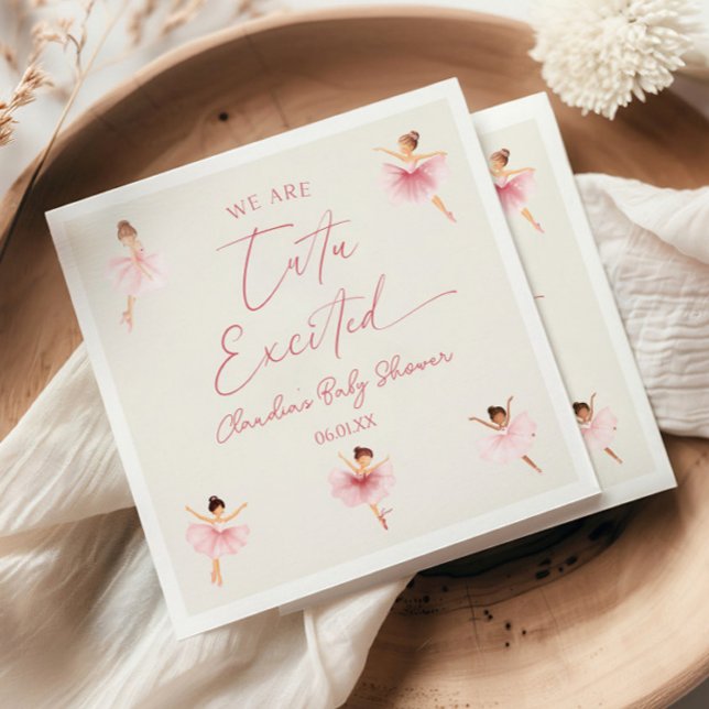 Wir sind Tutu aufgeregt Ballerina Pink Baby Dusche Serviette (Von Creator hochgeladen)
