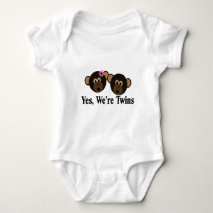 Wir sind Twins 1G1B-Affen Baby Strampler