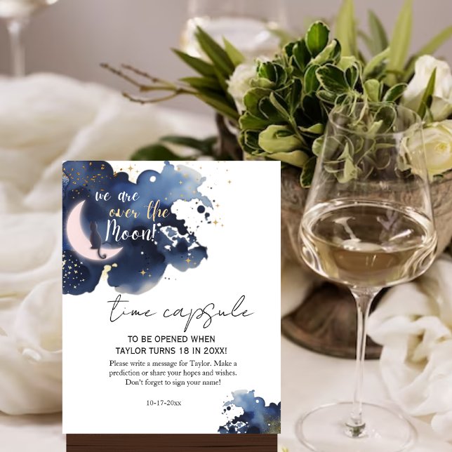 Wir sind über dem Mond Baby Dusche blau Time Kapse Poster (Von Creator hochgeladen)