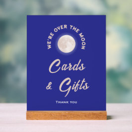 Wir sind über dem Mond Baby-Duschkarten & Geschenk Acrylschild