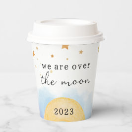 "Wir sind über dem Mond" Baby-Duschpapiertasse Pappbecher