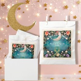 Wir sind über dem Mond, die Pink Floral Girl Babyd Geschenktütchen