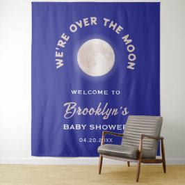 Wir sind über dem Mond, eine einfache Babydusche Wandteppich