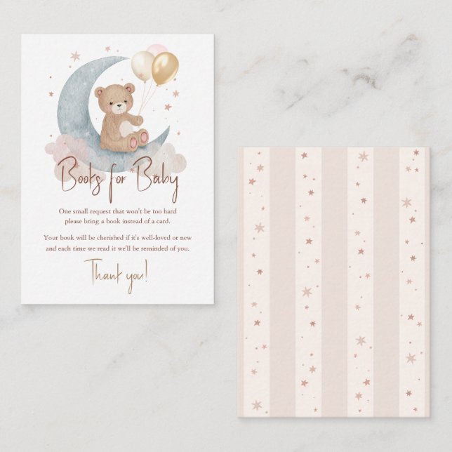 Wir sind über dem Mond und haben Bärenbücher für B Mitteilungskarte