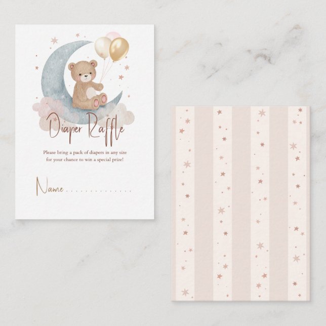 Wir sind über dem Mond und haben Bärenbücher für B Mitteilungskarte (Vorne/Hinten)