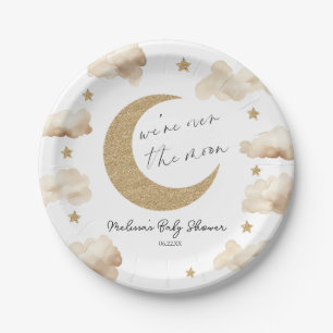 Wir sind über den Mond Boho Himmels-Baby-Party Pappteller