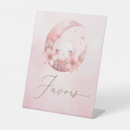 Wir sind über den Mond Mädchen Duschfavoriten Sockelschild