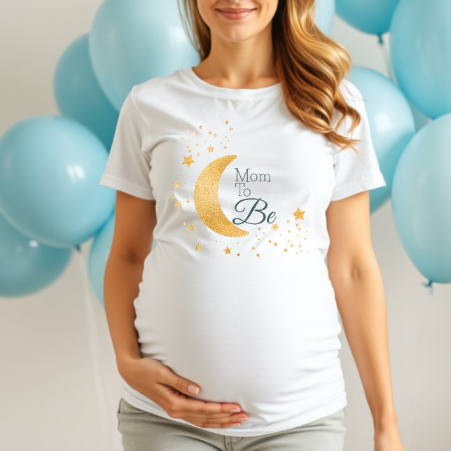 Wir sind über der Mama, um Kinderdusche zu werden Tri-Blend Shirt (We're Over the Moon Mom To Be Baby Shower Tri-Blend Shirt)