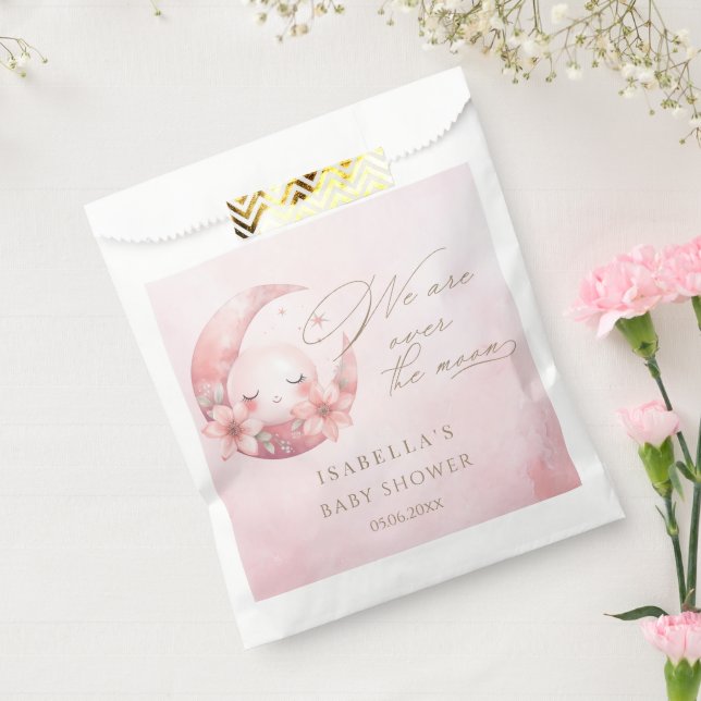 Wir sind über der Mond-Girl-Babydusche Geschenktütchen (Versiegelt)