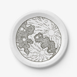 Wir sind über der Monddusche Pappteller