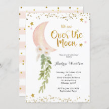 Wir sind über die Mond Baby Dusche Einladung
