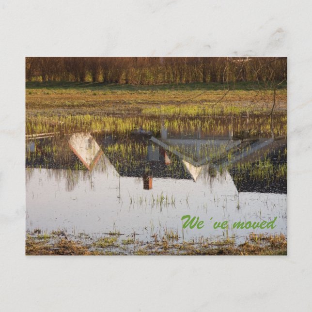 Wir sind umgezogen ankündigungspostkarte (Vorderseite)
