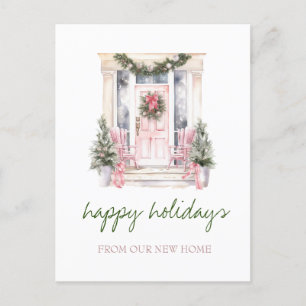 Wir sind umgezogen, die Tür vor dem Urlaub Ankündigungspostkarte