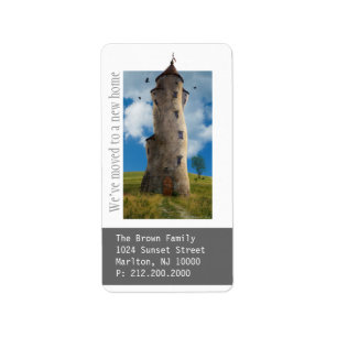 Wir sind umgezogen! Neue Adressaufkleber