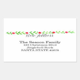 Wir sind umgezogen,/neue Adresse, Aquarell Rechteckiger Aufkleber