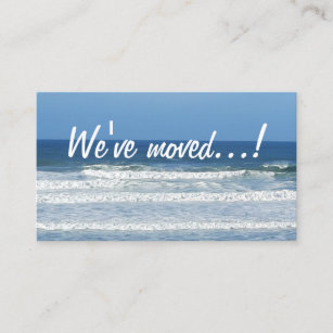 "Wir sind umgezogen" neue Adresse direkt am Meer Visitenkarte