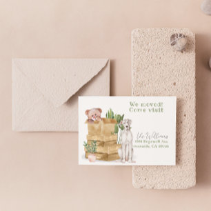 Wir sind umgezogen, neue Adresse Hund Ankündigung Postkarte
