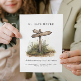 Wir sind umgezogen - neue Adresse I Road Sign Ankündigung