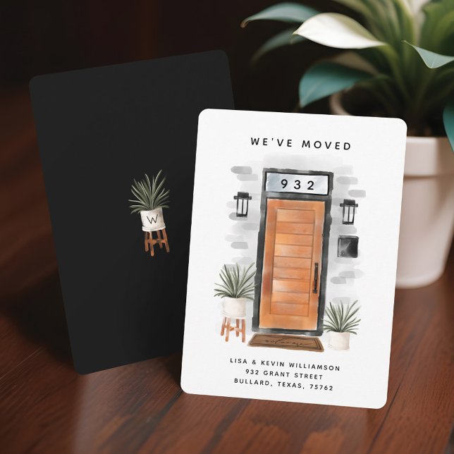 Wir sind umgezogen - neue Tür des Adresszentrums M Ankündigung (We've Moved - New Address Mid Century Door Announcement)