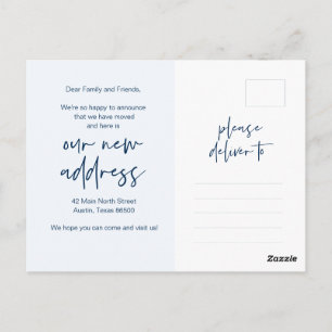 Wir sind umgezogen, neue Zuhause-Adresse Ankündigu Postkarte