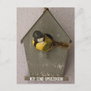 Wir sind umgezogen! - Postkarte (Vogelhaus)