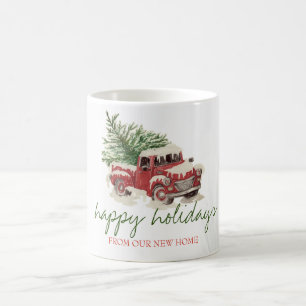 Wir sind umgezogen,Roter LKW,Tannenbaum-Schnee-Fei Kaffeetasse