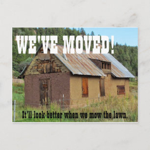 Wir sind umgezogen Umzugs Postkarte