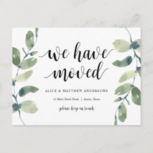 Wir sind umgezogen, unsere neue Zuhause-Adresse An Postkarte