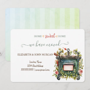 Wir sind umgezogen, Vintage Briefkasten, Blumen, G