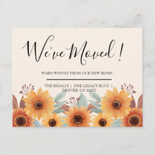 Wir sind umgezogen Vintage-Sonnenblumen-Postkarte Postkarte