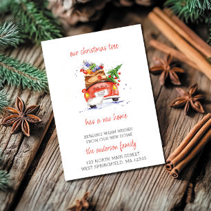Wir sind umgezogen Wasserfarben-Weihnachtskarte Ne Feiertagskarte