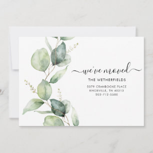 Wir sind umgezogen Watercolor Eucalyptus Umzug Ankündigung