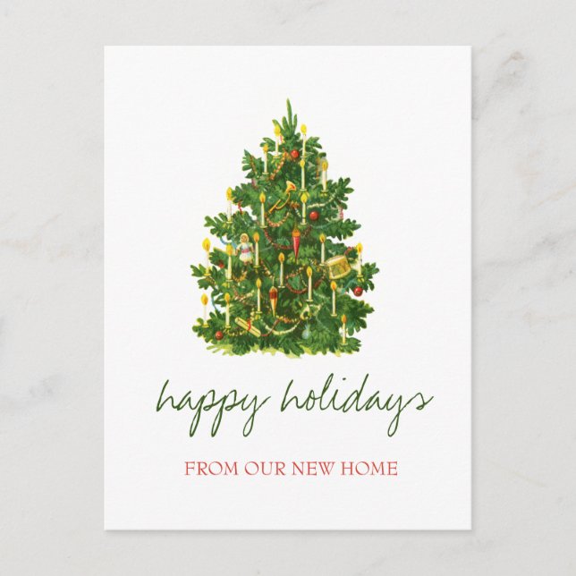 Wir sind umgezogen, Weihnachtsbaumfeiertag im Jahr Ankündigungspostkarte (Vorderseite)