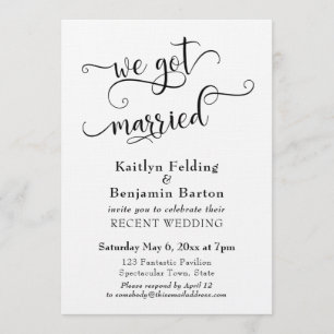 Wir sind verheiratet Typografie Hochzeitsempfang n Einladung