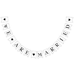 Wir sind Verheiratete Niedliche Hochzeitsflagge Wimpelkette
