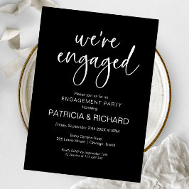 Wir sind Verlobt Chic Calligrafy Engagement Party Einladung