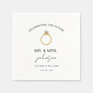 Wir sind verlobt Eleganter Ring Verlobungsfeier Serviette