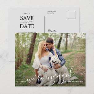 Wir sind Verlobt Foto Hochzeit Save the Date Ankündigungspostkarte