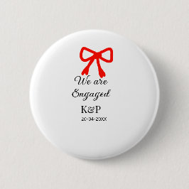 Wir sind verlobt hinzufügen Namensbuchstabe rot Bo Button