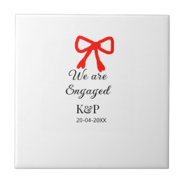 Wir sind verlobt hinzufügen Namensbuchstabe rot Bo Fliese