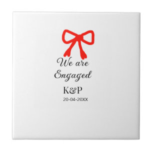 Wir sind verlobt hinzufügen Namensbuchstabe rot Bo Fliese