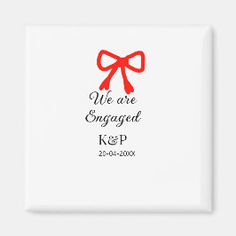 Wir sind verlobt hinzufügen Namensbuchstabe rot Bo Magnet