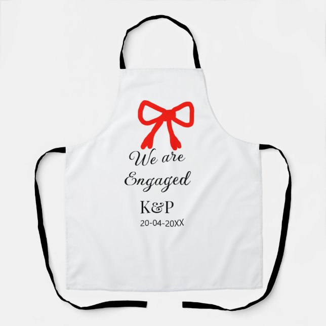Wir sind verlobt hinzufügen Namensbuchstabe rot Bo Schürze (Vorderseite)