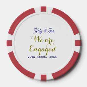 Wir sind verlobt lila gold name datum elegant einf pokerchips