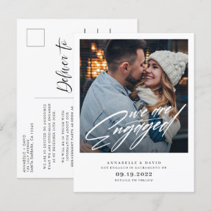 Wir sind Verlobt moderne Foto Ankündigung Postkart