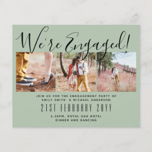 Wir sind verlobt! Moderne Fotocollage-Einladungen Flyer