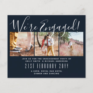 Wir sind verlobt! Moderne Fotocollage-Einladungen Flyer